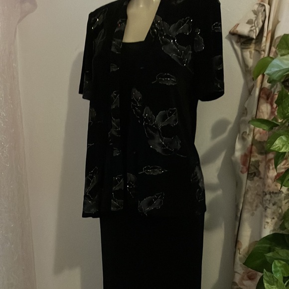 Vintage Dress R&M Richards Long Sleeveless & Short Sleeve Coat with glitter - Picture 5 of 16